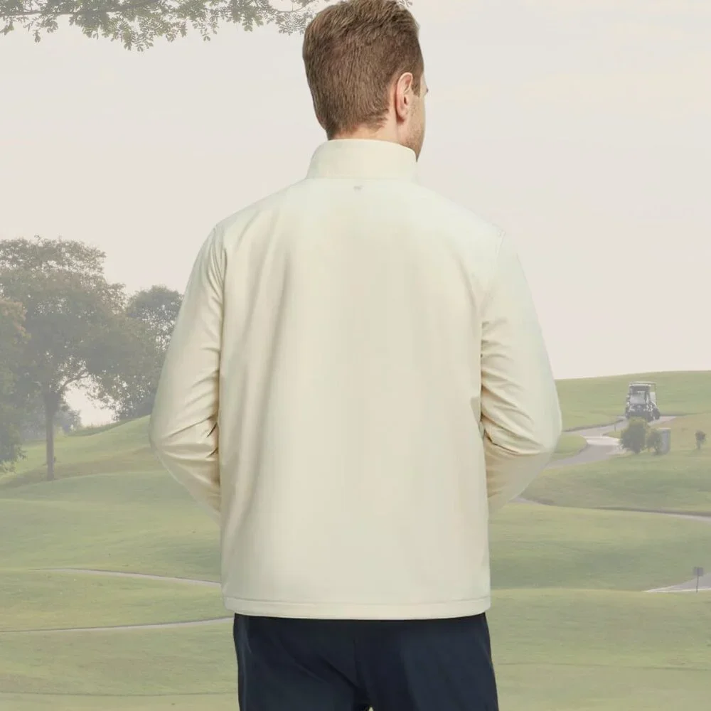 NWT - Michel Rouen Men's Golf Jacket Water Resistant Windbreaker - Light Khaki